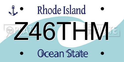 Z46THM Rhode Island License Plate