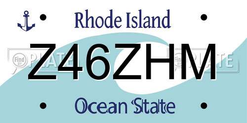 Z46ZHM Rhode Island License Plate