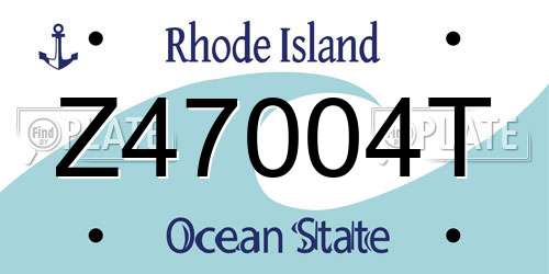 Z47004T Rhode Island License Plate