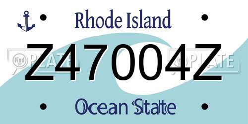 Z47004Z Rhode Island License Plate