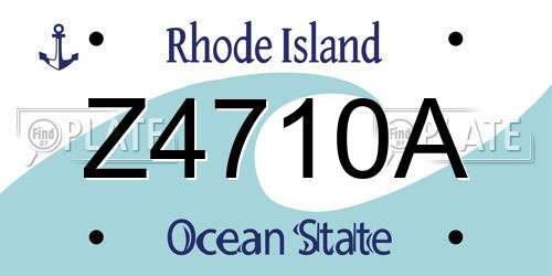 Z4710A Rhode Island License Plate