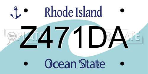 Z471DA Rhode Island License Plate