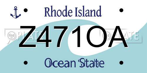 Z471OA Rhode Island License Plate