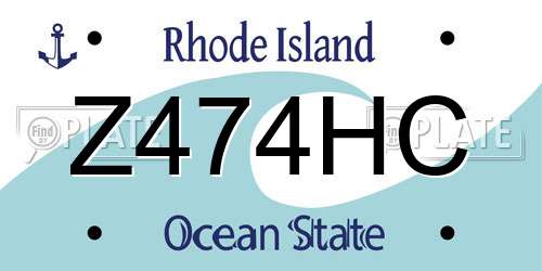 Z474HC Rhode Island License Plate