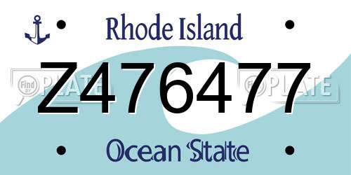 Z476477 Rhode Island License Plate