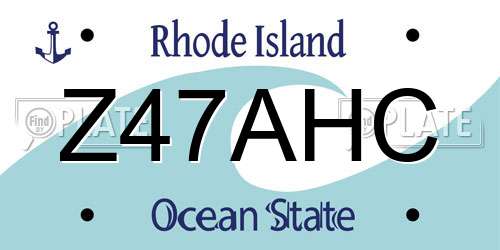 Z47AHC Rhode Island License Plate
