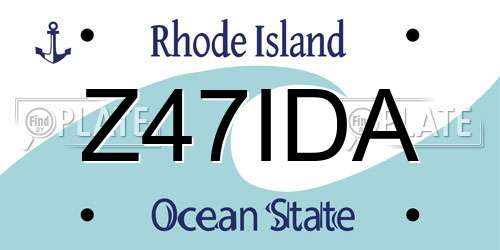 Z47IDA Rhode Island License Plate