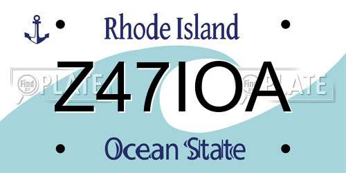 Z47IOA Rhode Island License Plate
