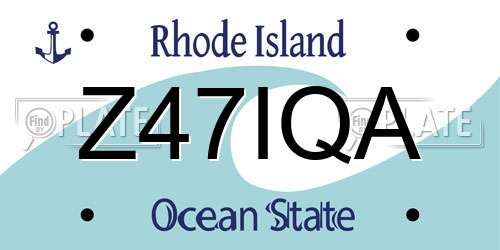 Z47IQA Rhode Island License Plate