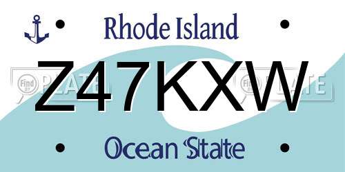 Z47KXW Rhode Island License Plate