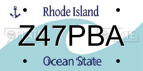 Z47PBA Rhode Island License Plate