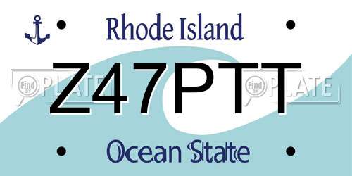 Z47PTT Rhode Island License Plate