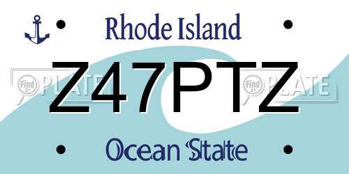 Z47PTZ Rhode Island License Plate