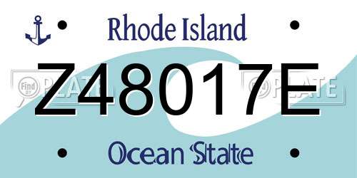 Z48017E Rhode Island License Plate