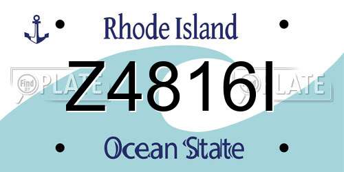 Z4816I Rhode Island License Plate