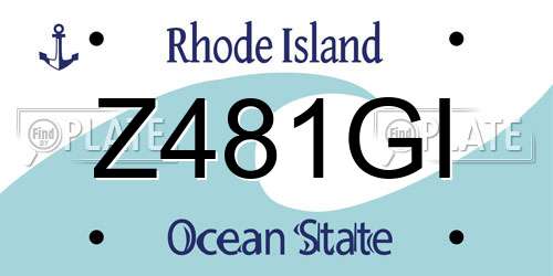 Z481GI Rhode Island License Plate