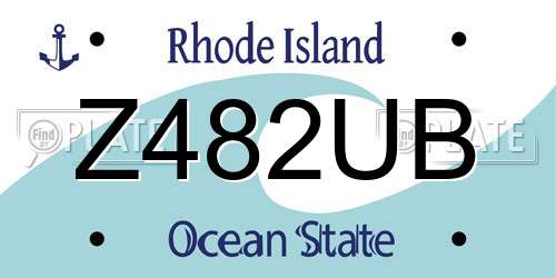 Z482UB Rhode Island License Plate