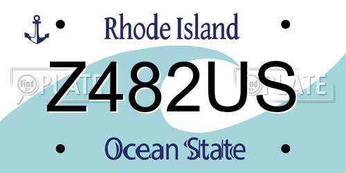 Z482US Rhode Island License Plate
