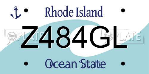 Z484GL Rhode Island License Plate