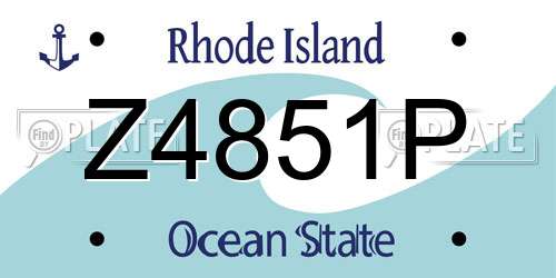 Z4851P Rhode Island License Plate