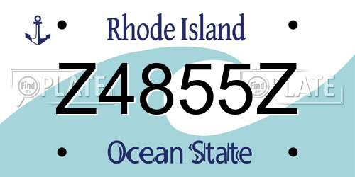 Z4855Z Rhode Island License Plate