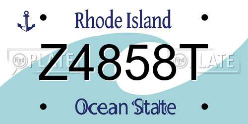 Z4858T Rhode Island License Plate