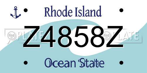 Z4858Z Rhode Island License Plate