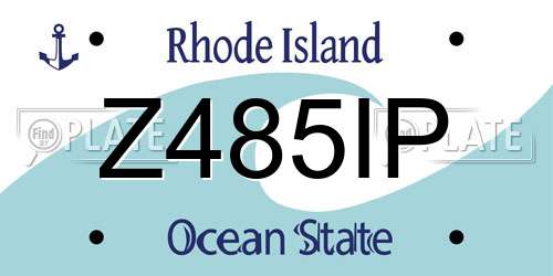 Z485IP Rhode Island License Plate