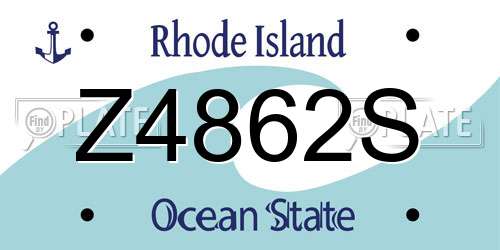 Z4862S Rhode Island License Plate