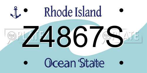 Z4867S Rhode Island License Plate
