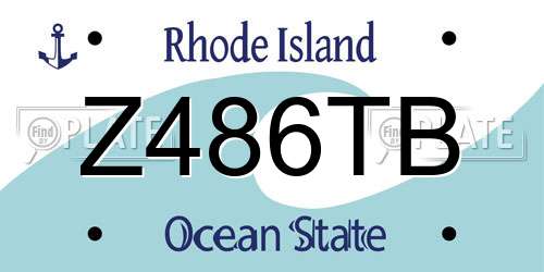 Z486TB Rhode Island License Plate