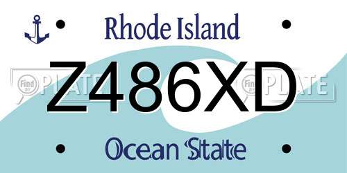 Z486XD Rhode Island License Plate