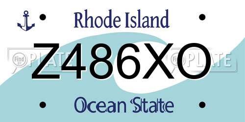 Z486XO Rhode Island License Plate
