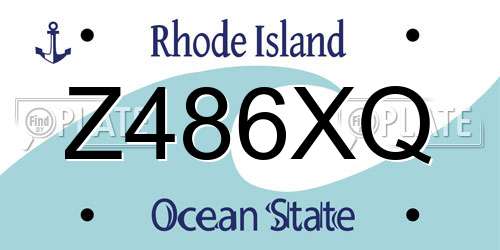 Z486XQ Rhode Island License Plate