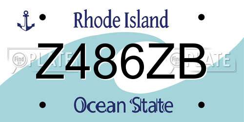Z486ZB Rhode Island License Plate