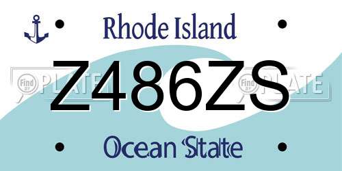 Z486ZS Rhode Island License Plate
