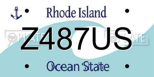 Z487US Rhode Island License Plate