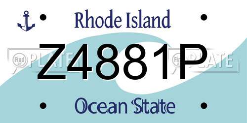 Z4881P Rhode Island License Plate