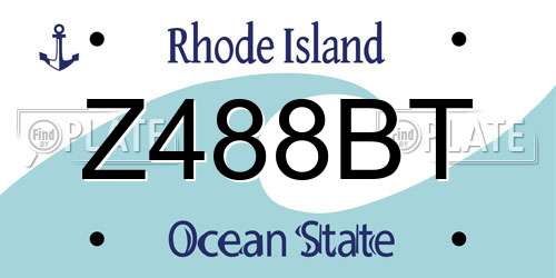 Z488BT Rhode Island License Plate