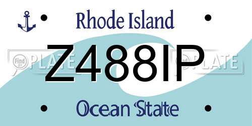 Z488IP Rhode Island License Plate