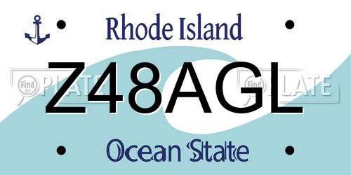 Z48AGL Rhode Island License Plate