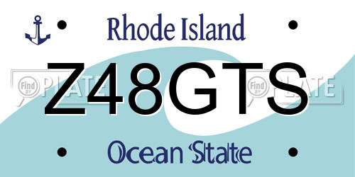 Z48GTS Rhode Island License Plate