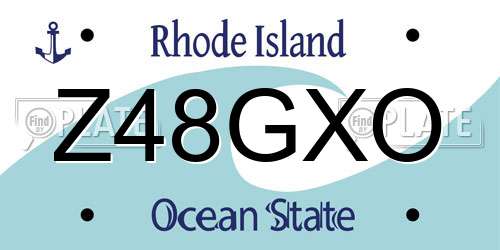 Z48GXO Rhode Island License Plate