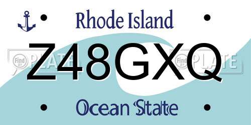 Z48GXQ Rhode Island License Plate