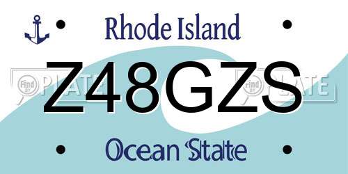 Z48GZS Rhode Island License Plate