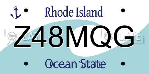 Z48MQG Rhode Island License Plate