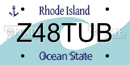 Z48TUB Rhode Island License Plate