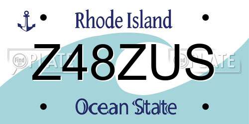 Z48ZUS Rhode Island License Plate