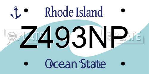 Z493NP Rhode Island License Plate