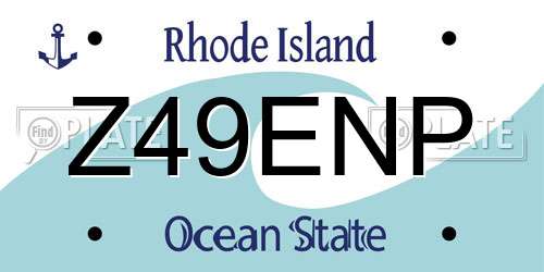 Z49ENP Rhode Island License Plate